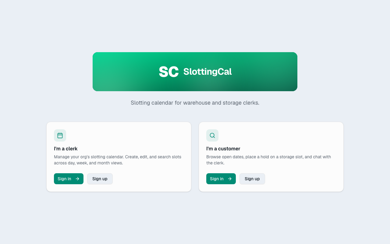 LogiCal landing page screenshot