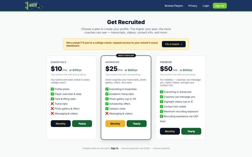CAP Recruiting pricing