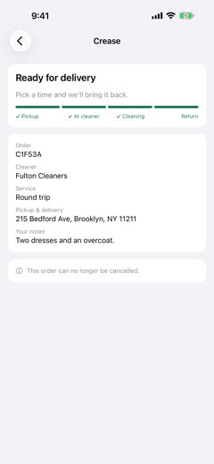 Crease order tracking